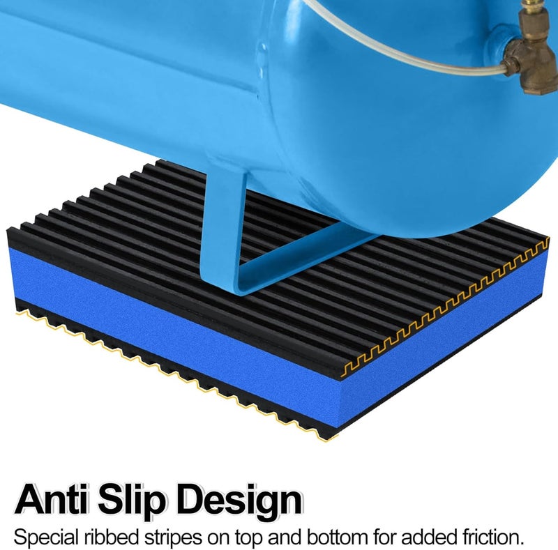 phepetroll 12 Pack Anti Vibration Pads for Washing Machine 4"x4"x7/8", Sound Isolation Vibrating Pad Ribbed Rubber Damping Mat EVA Center for Air Compressors, Conditioner, Treadmill, HVAC Washer Dryer - Image 4